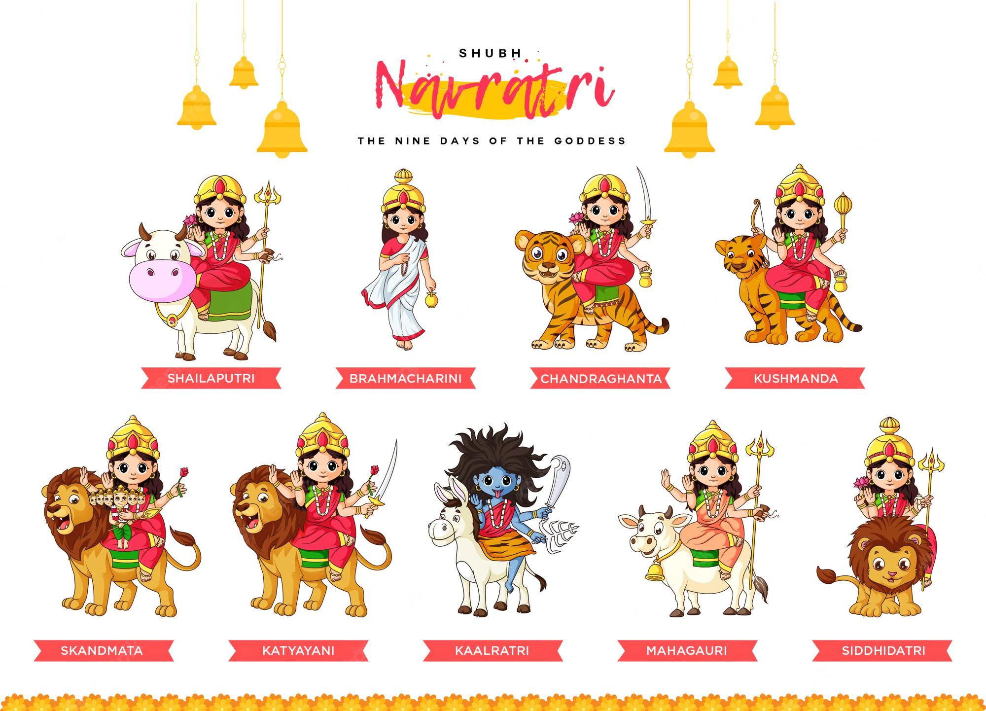 navratri-festival-with-nine-hindu-goddess-nine-days-navratri